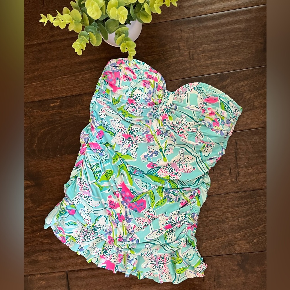 Lilly Pulitzer Carmen Ruffled Tankini Top Size 0